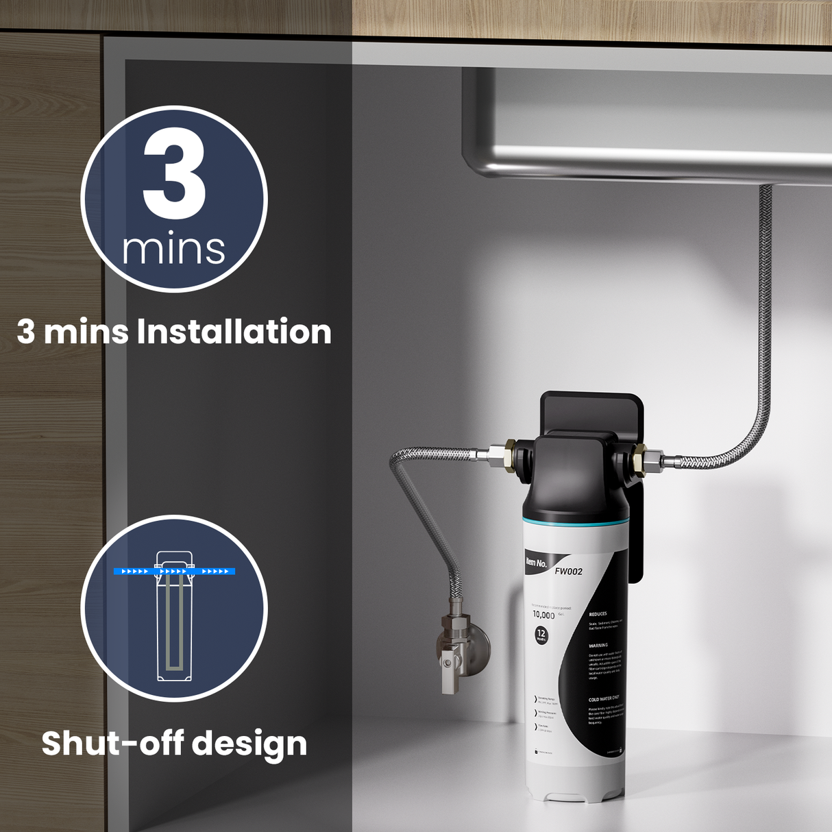 Verossi | Mini Under Sink Water Filtration System