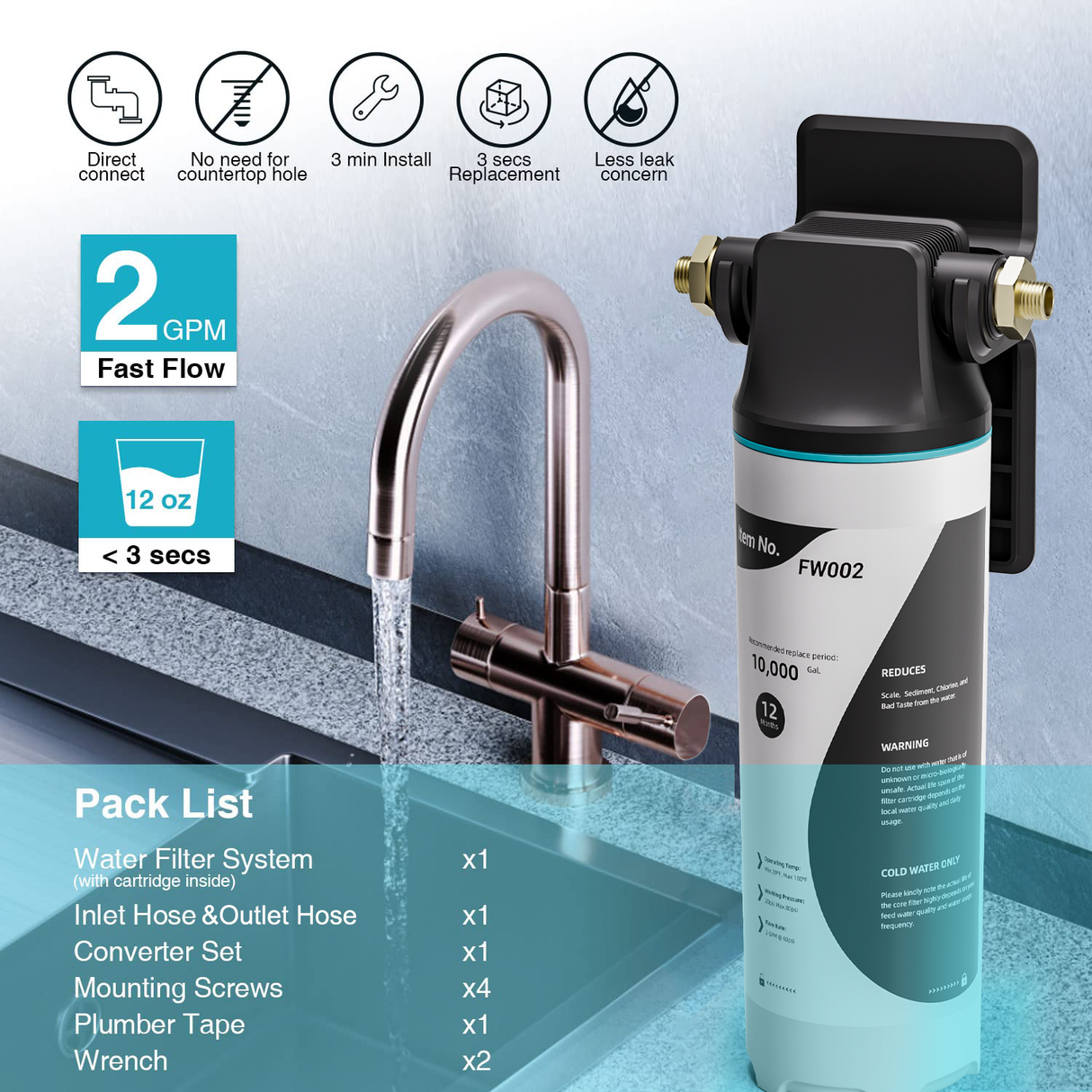 Verossi | Mini Under Sink Water Filtration System
