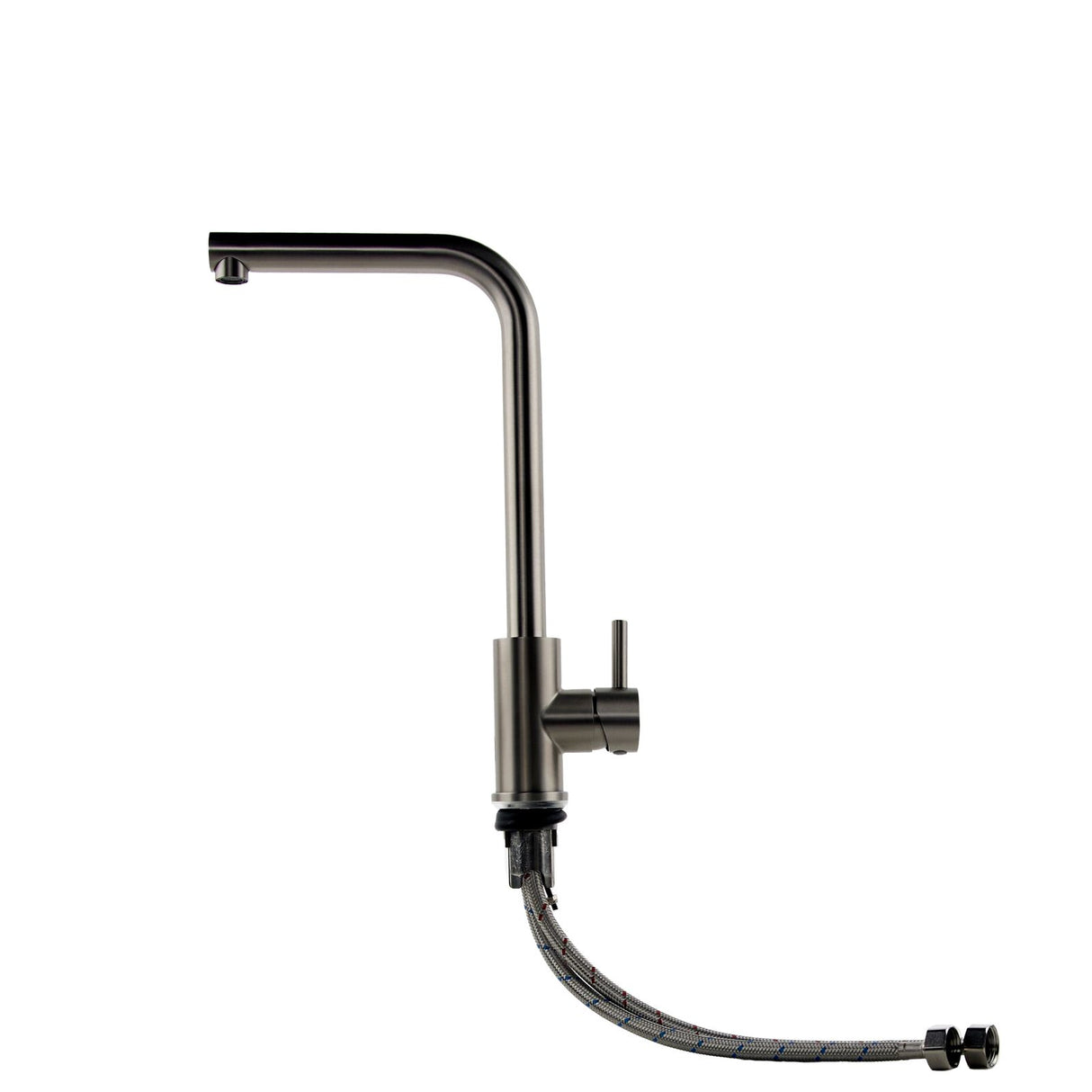 Verossi | Top Fix - Vito | L Neck Single Lever Mixer Kitchen tap | Brushed Steel