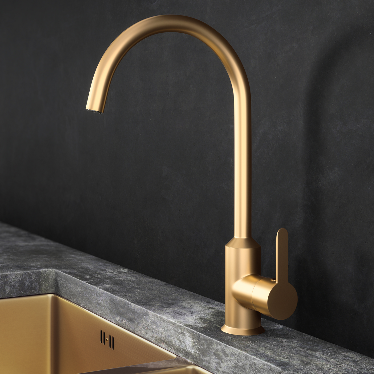 Verossi | Cold Start Kitchen Sink Mixer | Brushed Gold Finish