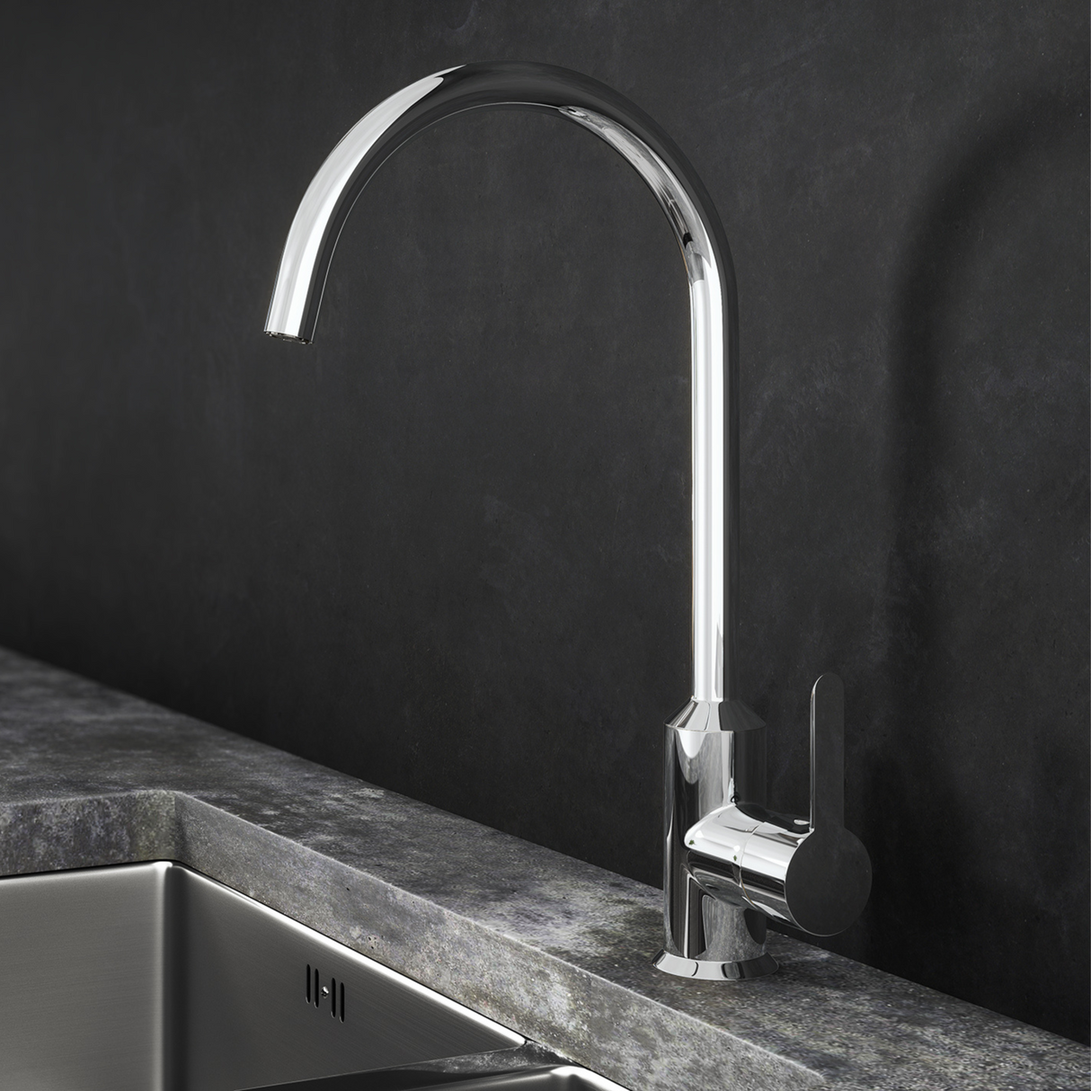 Verossi | Cold Start Kitchen Sink Mixer | Polished Chrome Finish