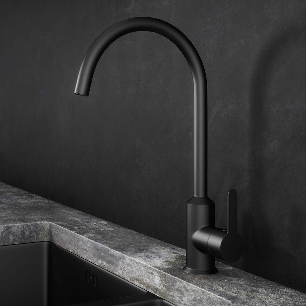 Verossi | Cold Start Kitchen Sink Mixer | Matt Black Finish