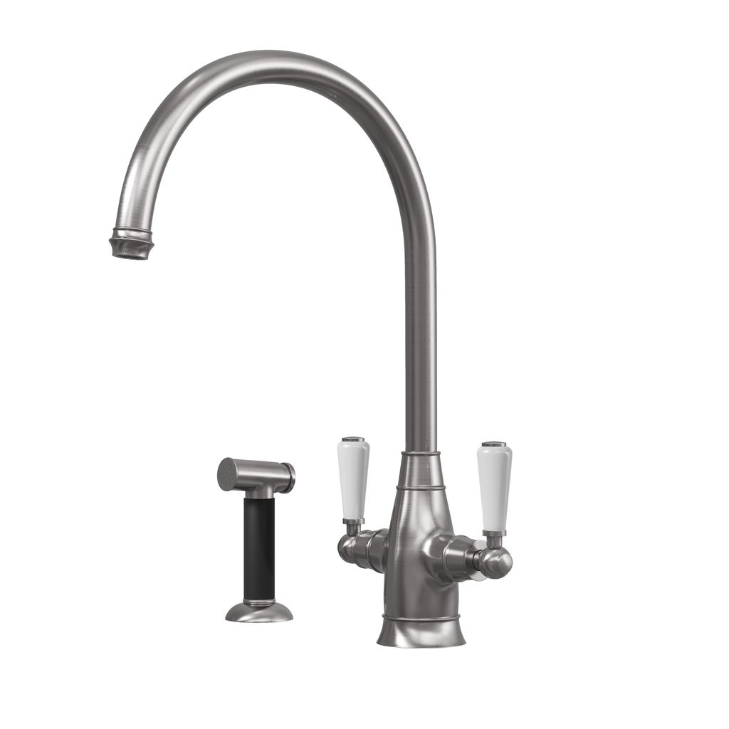 Verossi | Oswald| Traditional Dual Lever Kitchen tap | Pewter