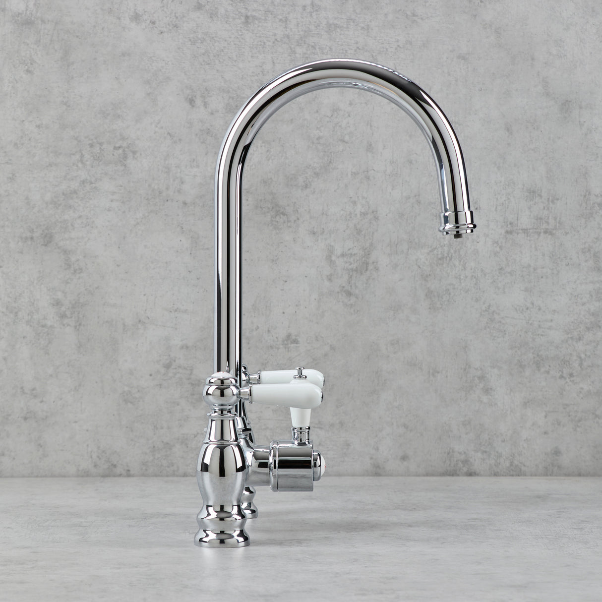 Verossi | Venetian | Traditional Bridge Style 3 in 1 Instant Boiling Tap | White Ceramic Levers | Polished Chrome Finish