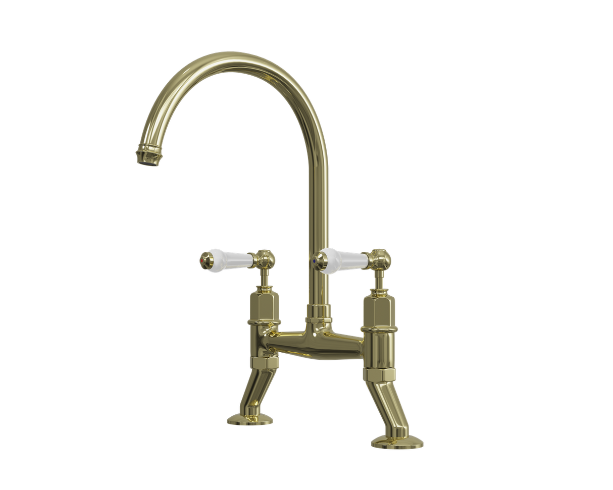 Verossi | Alton| Dual Lever Kitchen tap | Polished Brass