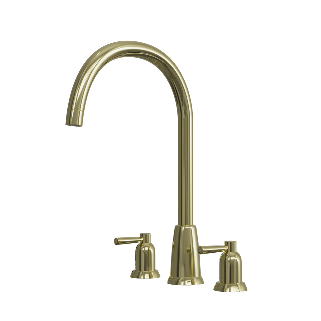 Verossi |Cuthbert| Classic 3TH Kitchen Mixer Tap| Polished Brass