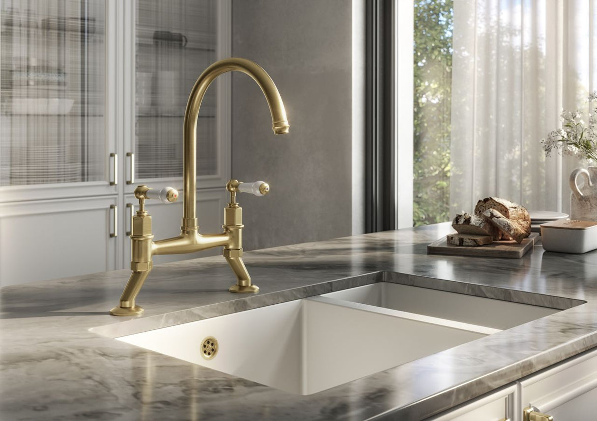Verossi | Alton| Dual Lever Kitchen tap | Brushed Brass