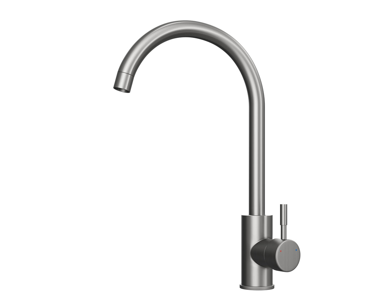 Verossi | WRAS Approved Kitchen Sink mixer | Brushed Steel