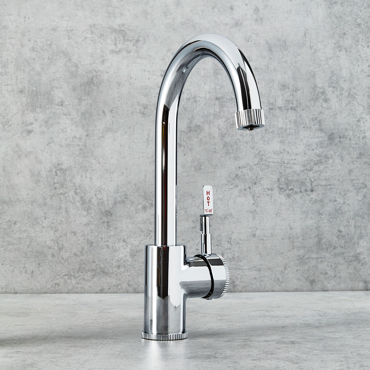 Tap water filter system complete with chrome swan neck filter tap