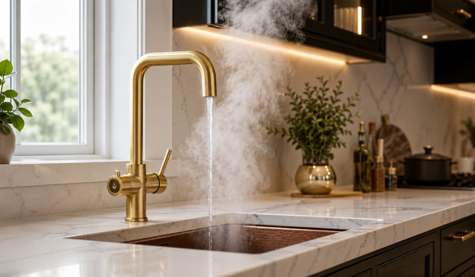 What Kitchen Sink Works Best With a Brushed Brass Boiling Water Tap