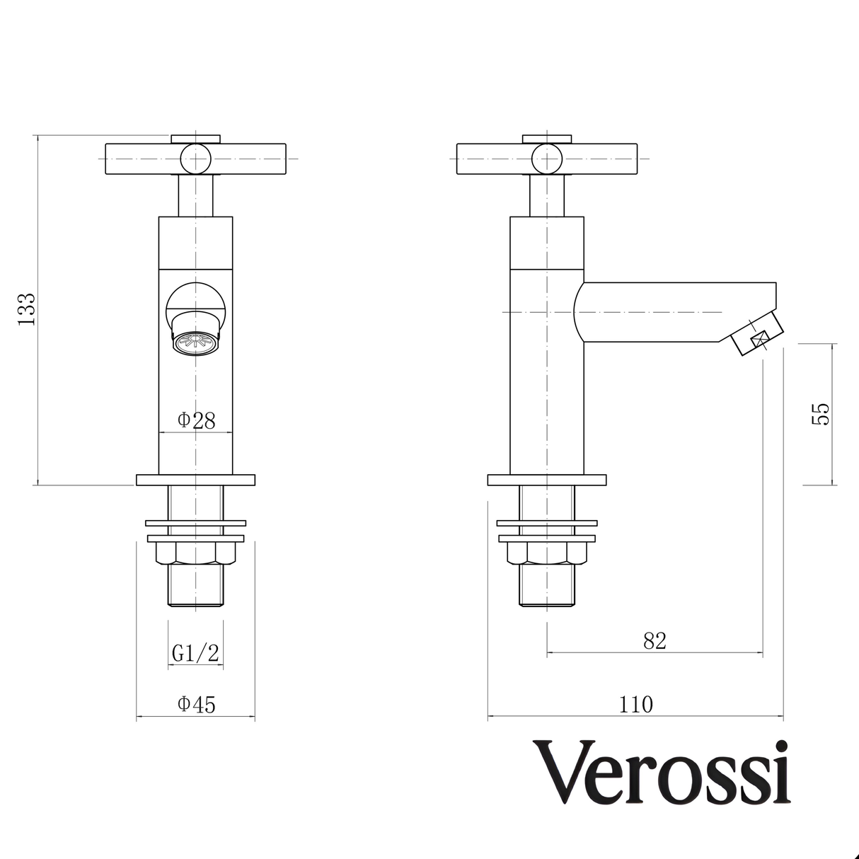 Oban | Basin Pillar Taps  | Chrome