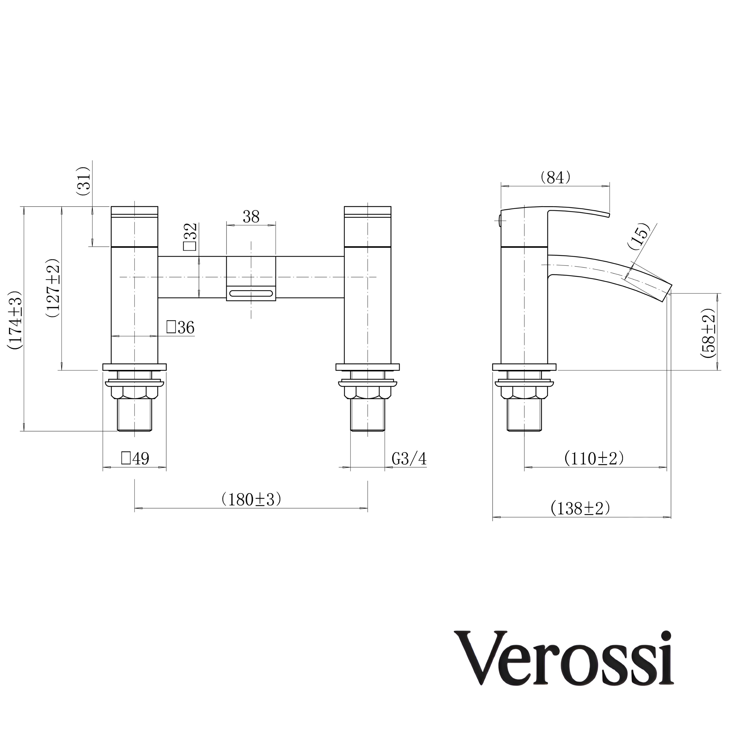 verossi bathroom tap