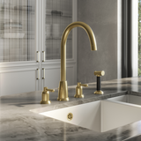 Verossi |Cuthbert| Classic 4TH Kitchen Mixer Tap| Brushed Brass
