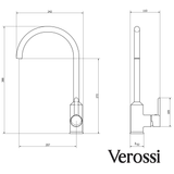 Verossi  | Cold Start Kitchen Sink Mixer | Matt Black Finish