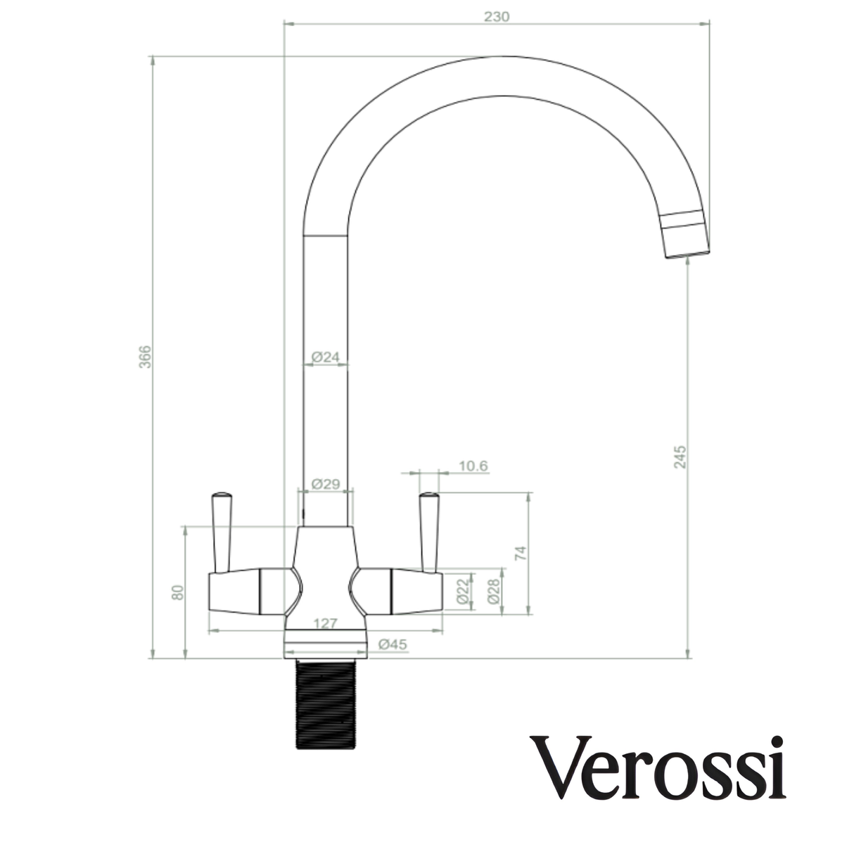 verossi kitchen tap