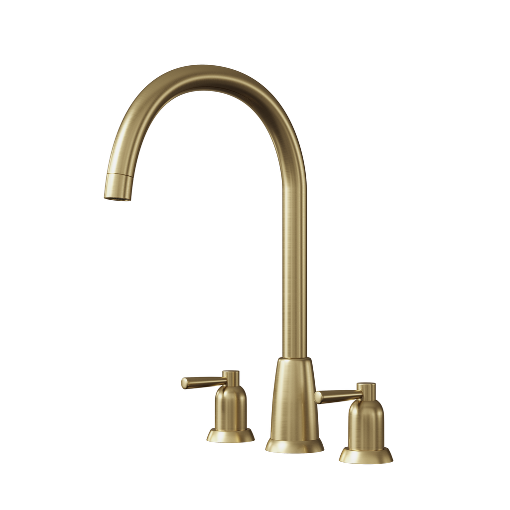 Verossi |Cuthbert| Classic 3TH Kitchen Mixer Tap| Brushed Brass