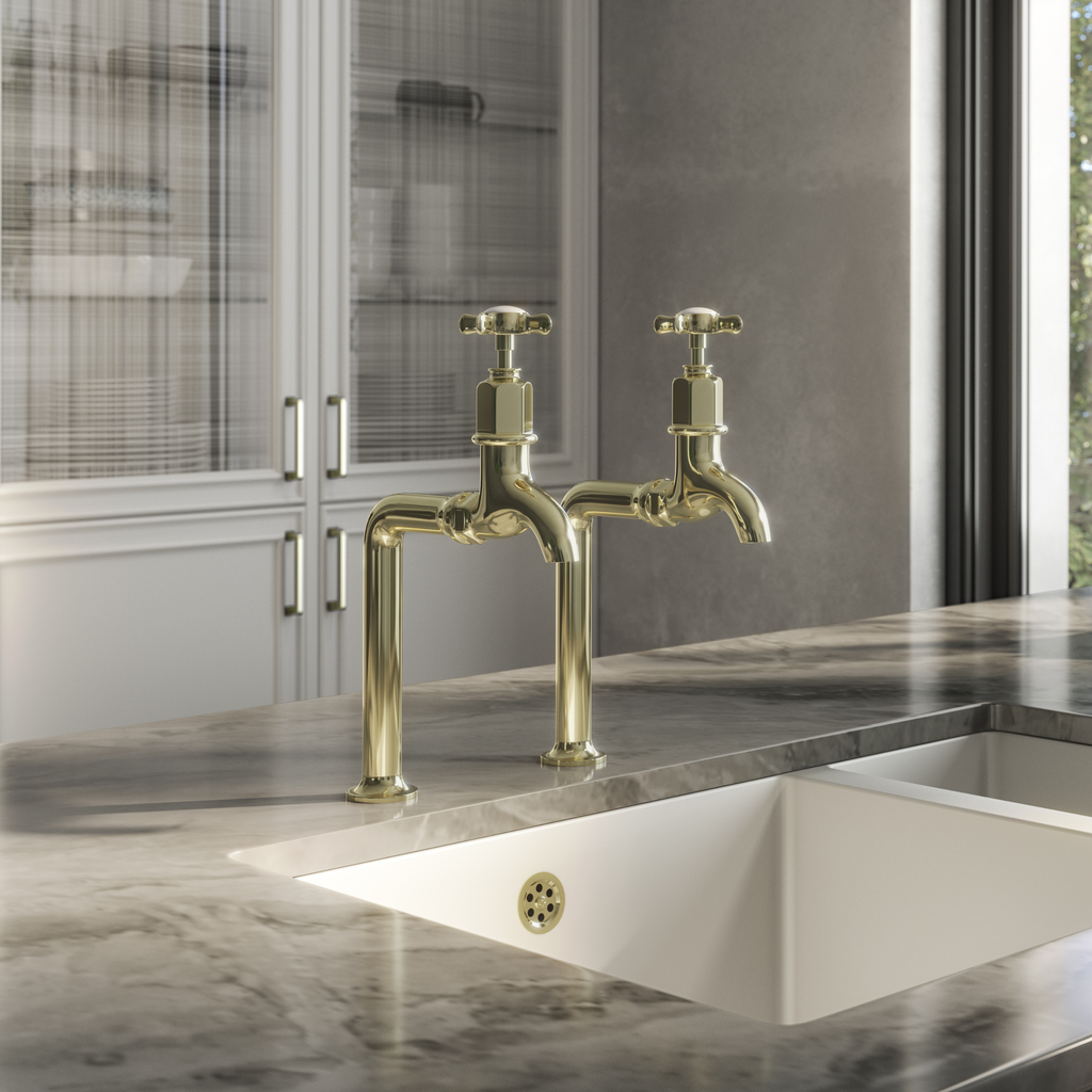 Verossi |Alton | Crosshead Traditinal Bib Tap| Polished Brass