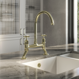 Verossi |Alton | Crosshead Trad Bridge Mixer Tap| Polished Brass