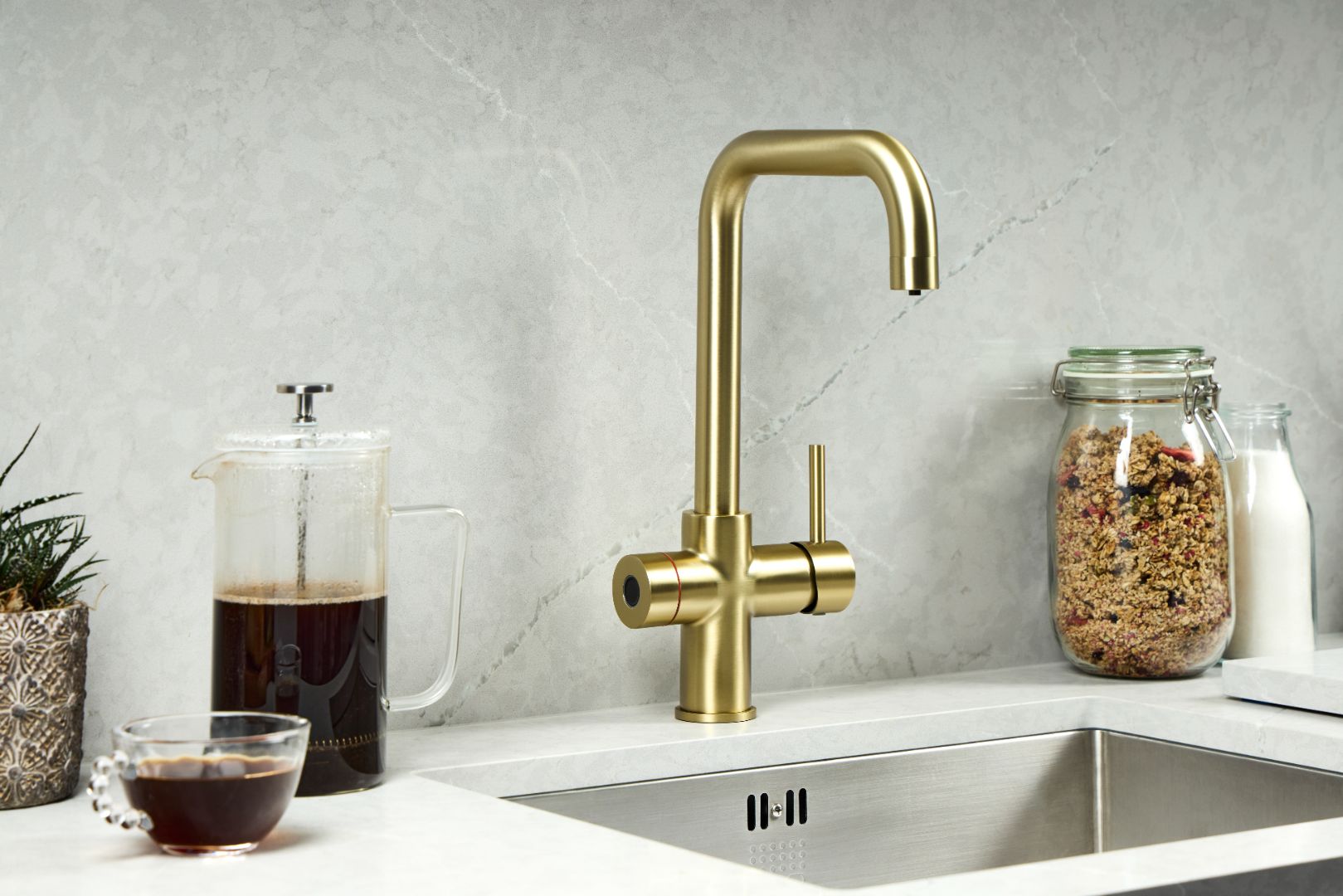 Verossi  | Valeria | Finger Print Control - 3 in 1 Instant Boiling Tap | Brushed Brass Finish