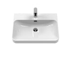 600 x 460 Curved  Tap Holein-Edged Basin - 1 Tap Hole