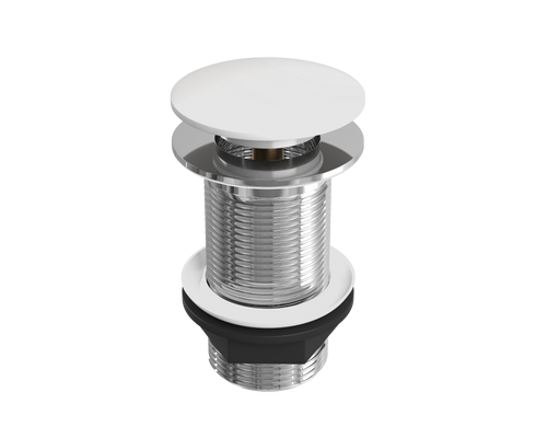 Ceramic Push Button Click-Clack Basin Waste - Unslotted - G1 1/4" - White Ceramic