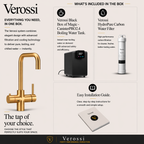 Verossi | Vigore | Contemporary 3 in 1 Instant Boiling Tap | Brushed Gold Finish