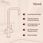 Verossi | Verani | 4 in 1 Instant Boiling & Filtered Cold Water Tap | Brushed Brass Finish