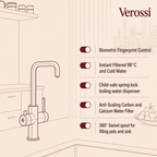 Verossi  | Valyrian | Finger Print Control 4 in 1 Instant Boiling & Filtered Cold Water Tap | Matt Black Finish