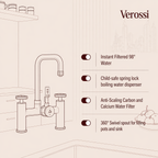 Verossi  | Vorisse | Industrial Bridge Style 3 in 1 Instant Boiling Tap | Matt Black Finish
