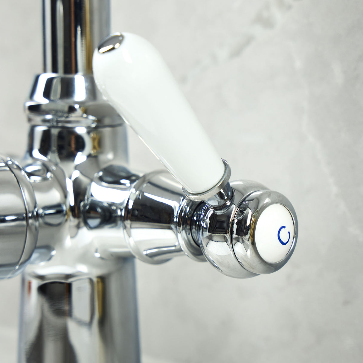 Verossi  | Vandisso | Traditional Cruciform Style 3 in 1 Instant Boiling Tap | White Ceramic Levers | Polished Chrome Finish