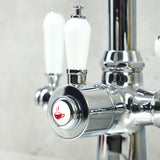 Verossi  | Vandisso | Traditional Cruciform Style 3 in 1 Instant Boiling Tap | White Ceramic Levers | Polished Chrome Finish