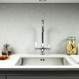 Verossi  | Vandisso | Traditional Cruciform Style 3 in 1 Instant Boiling Tap | White Ceramic Levers | Polished Chrome Finish