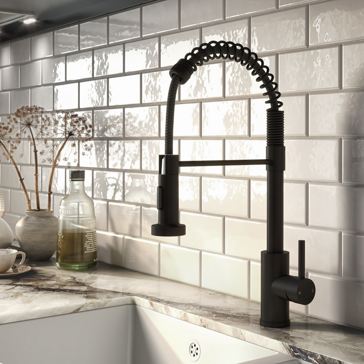 Verossi  | Kitchen Sink Mixer with Flexi Spray | Matt Black