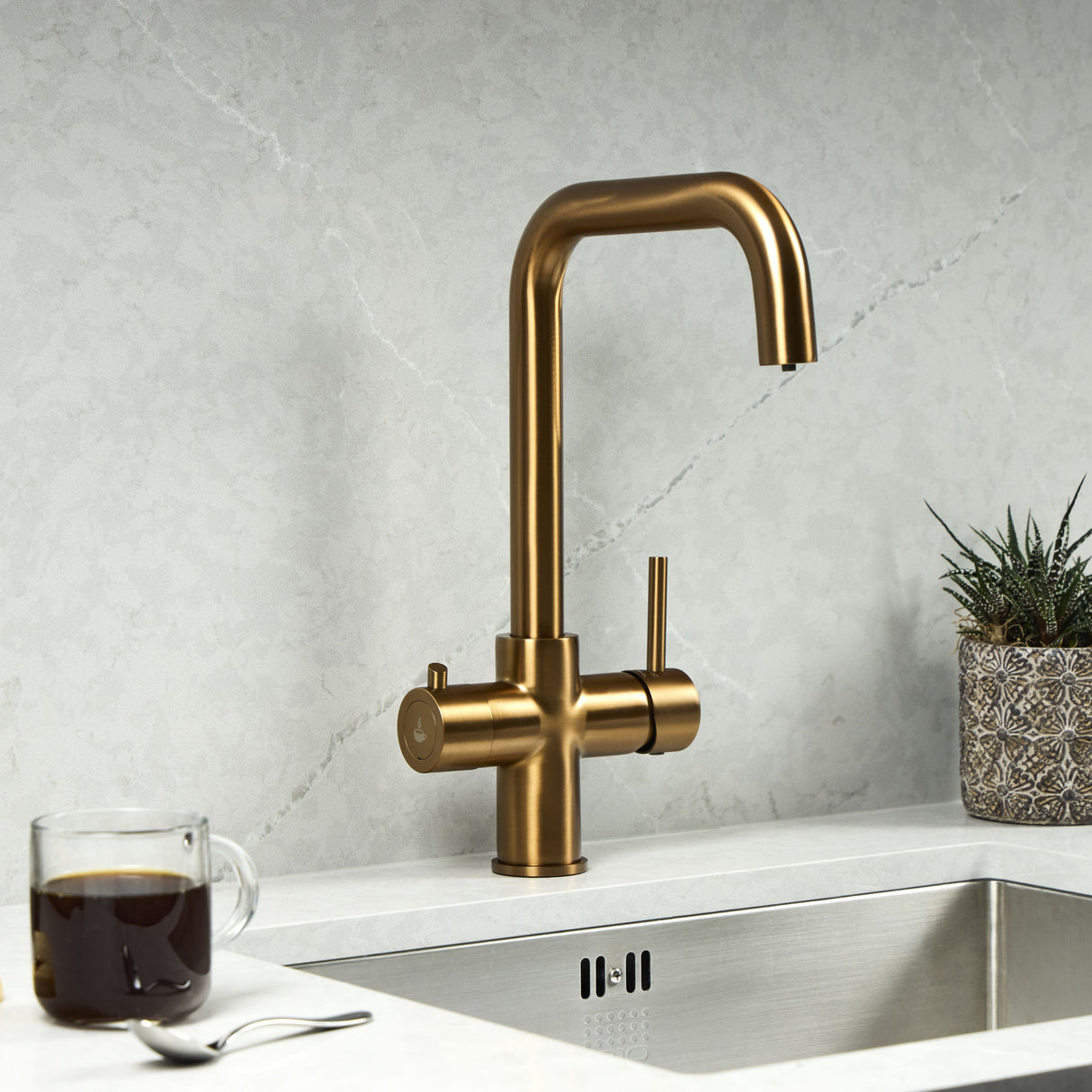 Verossi  | Verani | 4 in 1 Instant Boiling & Filtered Cold Water Tap | Brushed Copper Finish