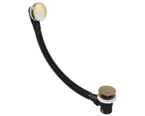 Easy-Clean Click-Clack Bath Waste with Overflow - G1 1/2" - 610mm Pipe - Brushed Brass