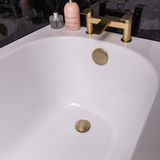 Easy-Clean Click-Clack Bath Waste with Overflow - G1 1/2" - 610mm Pipe - Brushed Brass