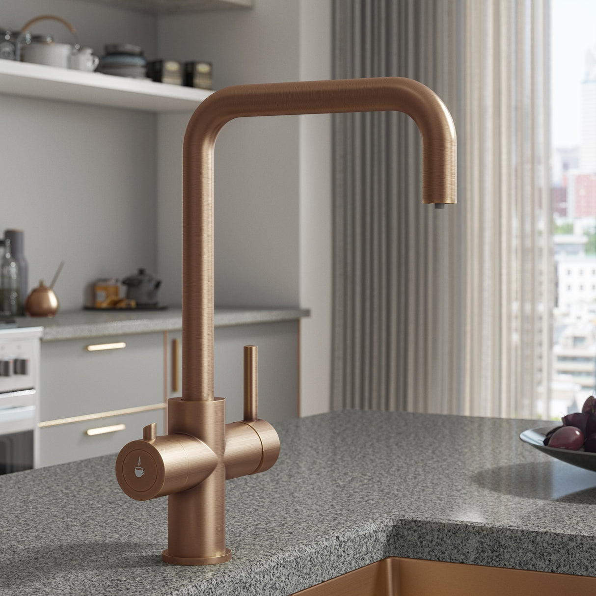 Verossi  | Verani | 4 in 1 Instant Boiling & Filtered Cold Water Tap | Brushed Copper Finish