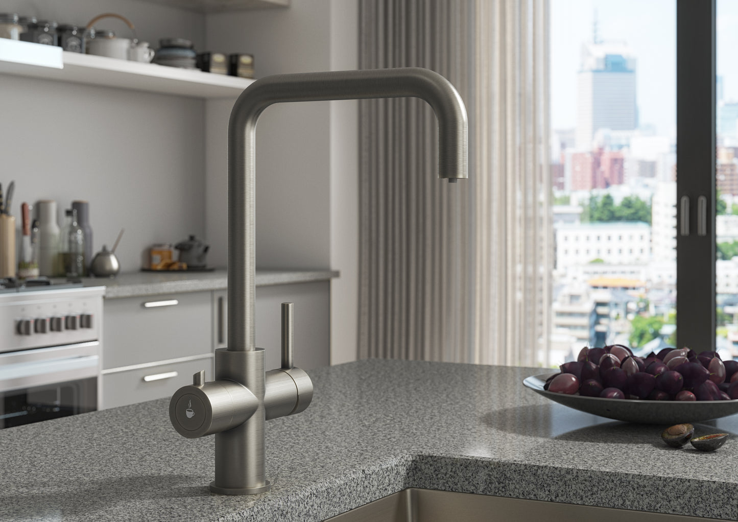 Brushed Steel | 3-in-1 Instant Boiling Water Tap System