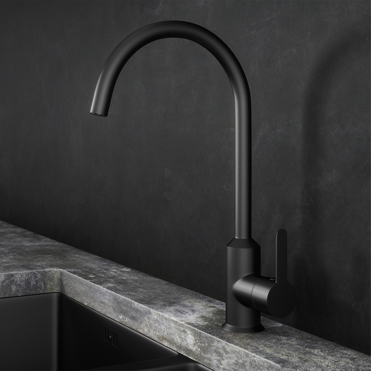 Verossi  | Cold Start Kitchen Sink Mixer | Matt Black Finish