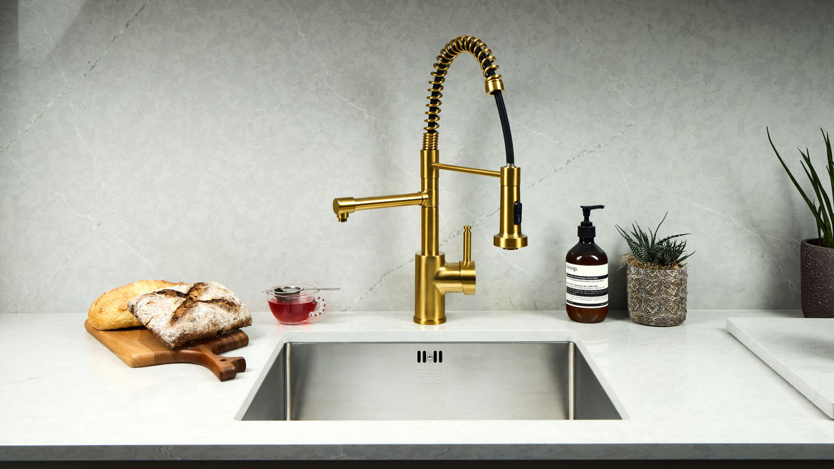 Verossi  | Flex | Multiuse Style 3 in 1 Instant Boiling Tap with Flexi Spray  | Brushed Gold Finish