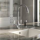Verossi | Oswald| Traditional Dual Lever Kitchen tap | Pewter