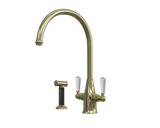 Verossi | Oswald| Traditional Dual Lever Kitchen tap | Polished Brass