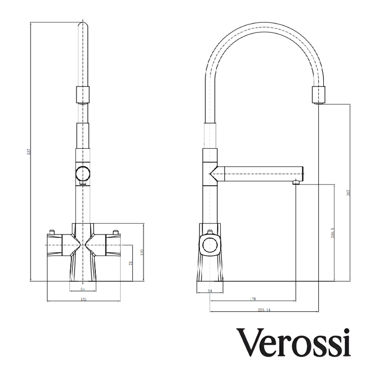 Verossi | Vaculoa | Flexi 3 in 1 Instant Boiling Tap | Matt Black Finish