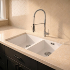 Verossi | 1.5 Bowl Comite Kitchen Sink | Inset or Undermounted | Chrome Strainer Wastes Supplied | 670x440x206mm | Matt White