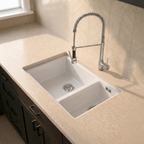 Verossi | 1.5 Bowl Comite Kitchen Sink | Inset or Undermounted | Chrome Strainer Wastes Supplied | 670x440x206mm | Matt White