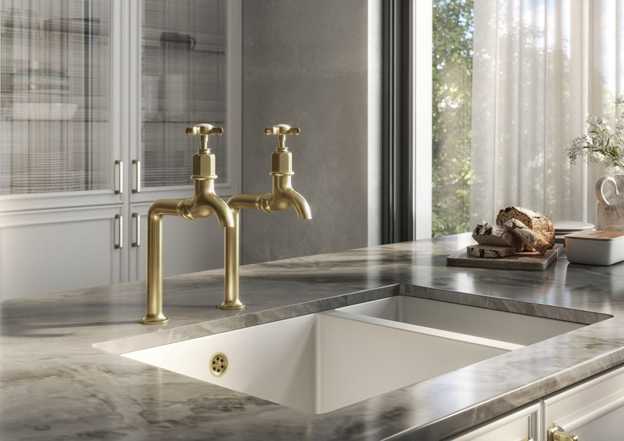 Verossi |Alton | Crosshead Traditional Bib Tap| Brushed Brass
