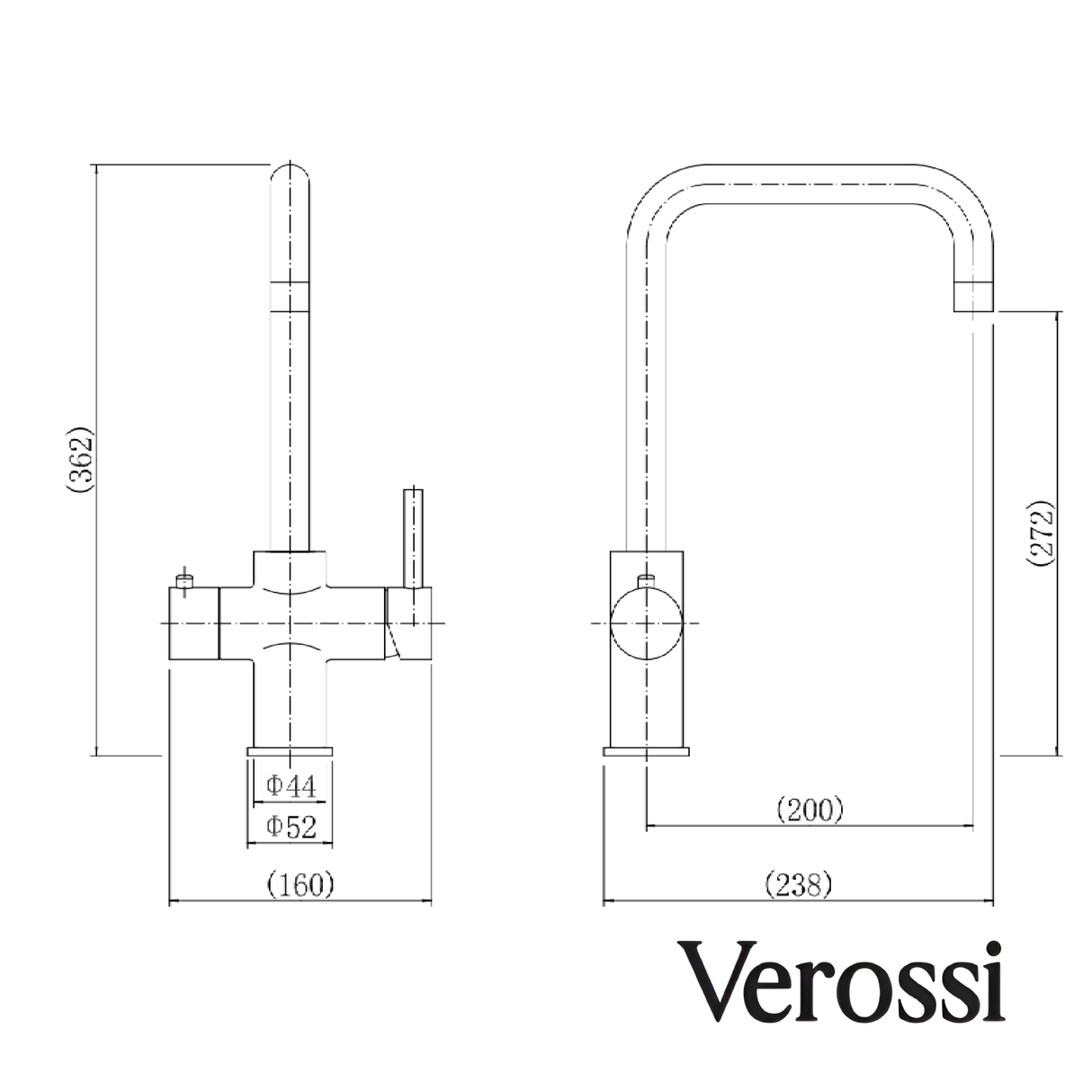 Verossi | Vigore | Contemporary 3 in 1 Instant Boiling Tap | Polished Chrome Finish