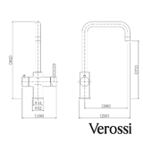 Verossi | Vigore | Contemporary 3 in 1 Instant Boiling Tap | Brushed Gold Finish