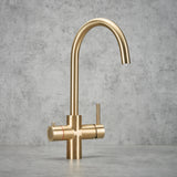 Verossi | Vinta | Swan 3 in 1 Instant Boiling Tap | Unfinished Brass Finish