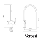 Verossi | Vinta | Swan 3 in 1 Instant Boiling Tap | Brushed Gold Finish